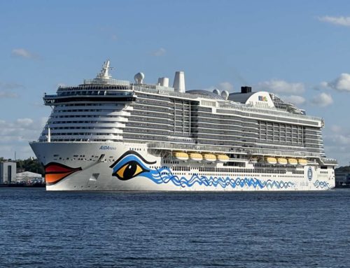 Cruise ship AIDAnova first call in Kiel May 14, 2022