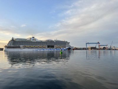 AIDAprima arrival in the port of Kiel April 29, 2022