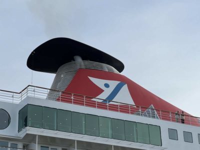 Balmoral cruise ship smokestack