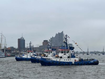 Fairplay 53, 56 and 57 Tugboats Hamburg Harbor Birthday 2023 Tugboat Ballet