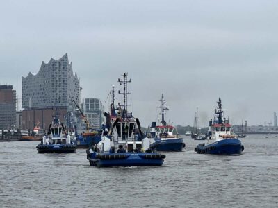 Fairplay tugboats at the Hamburg Harbor Birthday Tugboat Ballet 2023
