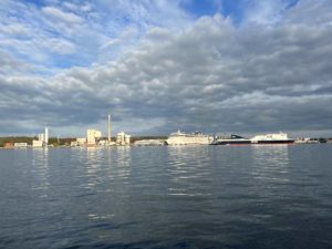 Kieler Ostuferhafen MSC Cruises Schiff DFDS Frachtschiff
