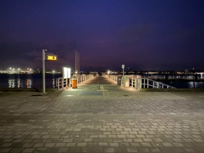 Kiel line Kiel Fjord at night