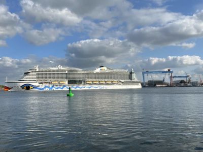 Cruise ship AIDAprima Kiel Fjord May 5th, 2022