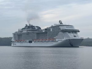 MSC Kreuzfahrtschiff Grandiosa Ankunft Kiel 7.5.2022