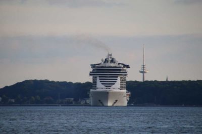 Cruise ship MSC Seaview in the Kiel Fjord