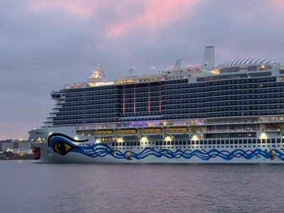 Cruise ship AIDAcosma in Kiel on February 18, 2022