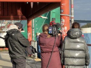Letzte Fahrt U 17 Kamerateam am Nord-Ostsee-Kanal