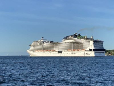 MSC Grandiosa departs Kiel May 14, 2022 MSC Cruises