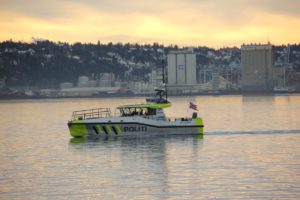 Polizeiboot im Oslofjord