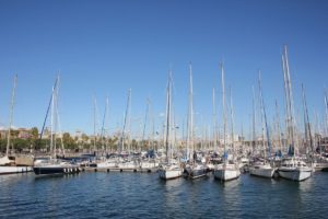Royal Barcelona Maritime Club - sailing boats in the port