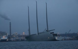 SYA Segelyacht A verlässt Kiel im Februar 2017