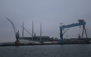 Segelyacht A in Kiel in der Werft German Naval Yards