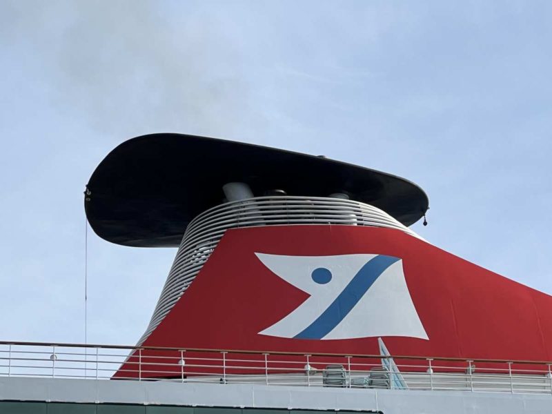 Smokestack of cruise ship Balmoral