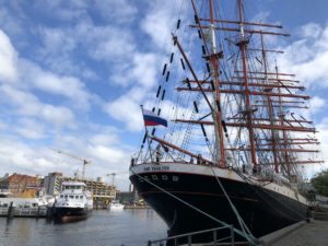 Sedov Segelschiff im Kieler Hafen an der Hörn im Juni 2018