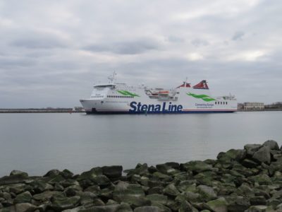 Stena Line ferry at the Warnemünder Mole on the way from Rostock to Trelleborg