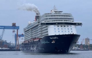 Tui Mein Schiff 6 is shooting in the Kiel Fjord on May 13, 2022