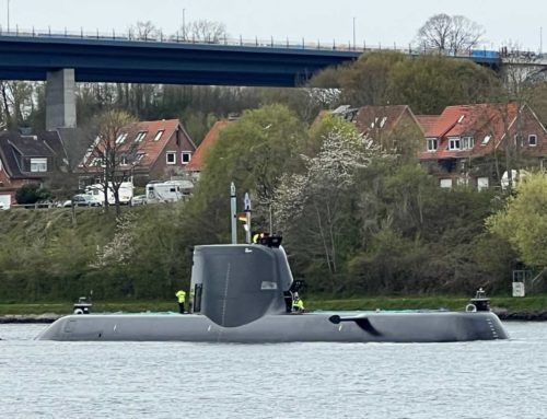 Submarine RSS Impeccable in the Kiel Canal and in the Kiel Fjord